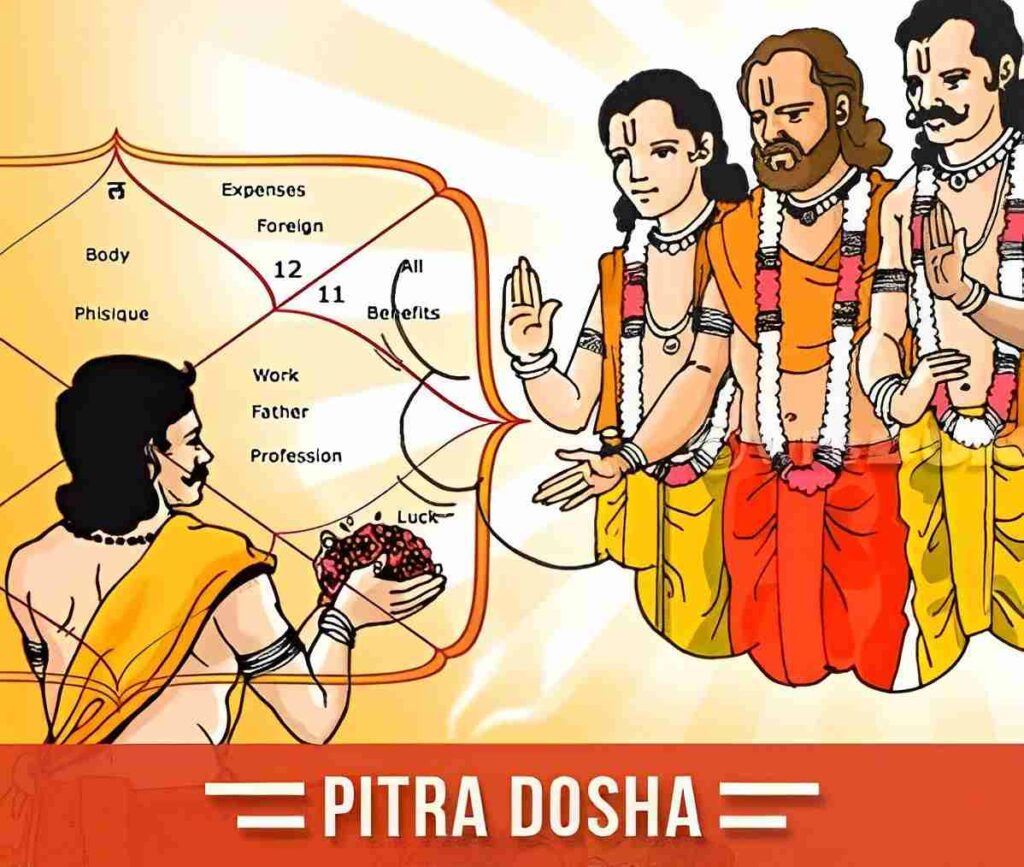 Pitra dosh puja with priest cutting child's hair in sacred tradition